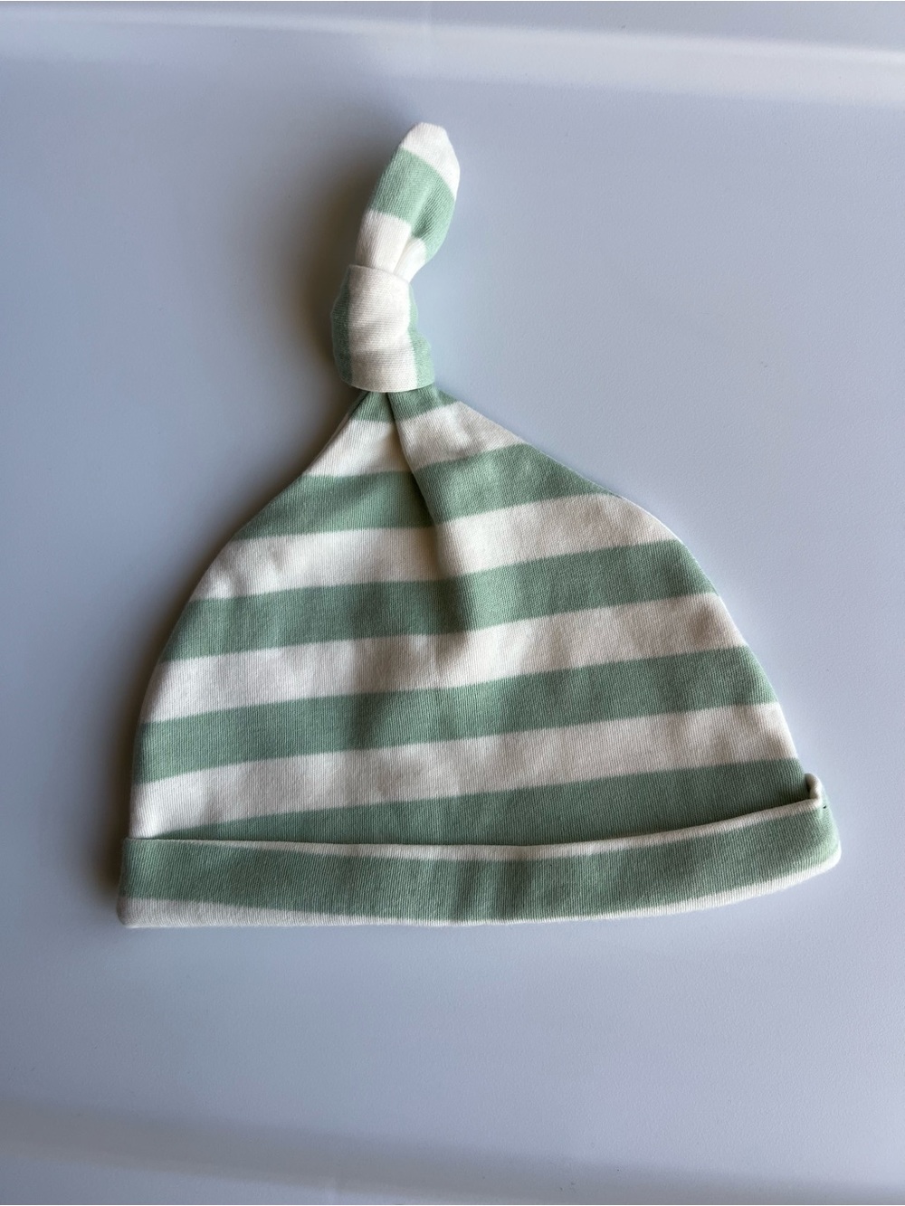 Striped Knot Top Baby Hat